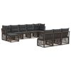 vidaXL Tuinbankenset 10 st Grijs poly rattan