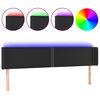 vidaXL Hoofdbord LED 183x16x78/88 cm kunstleer zwart