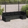vidaXL Tuin Sofa Set met opslag 7 pcs Zwart poly rattan