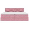 vidaXL Ottoman bed met matras 200x200 cm fluweel roze