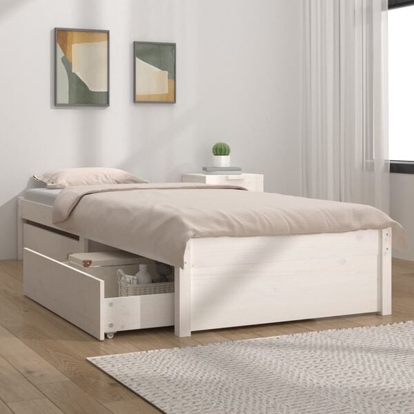 vidaXL Bedframe met lades wit 90x200 cm