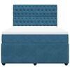 vidaXL Boxspring met matras fluweel donkerblauw 140x190 cm