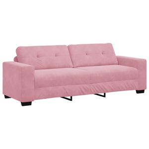 vidaXL | 3-Zits Sofa | met kussen Roze Fluweel