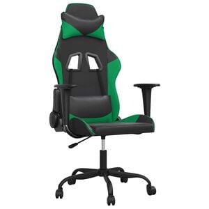 vidaXL Massage gamestoel kunstleer zwart en groen
