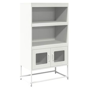 vidaXL Hoge kast 68x39x123 cm staal wit