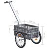 vidaXL Fietstrailer met inklapbare transportbox 50 L 150 kg grijs