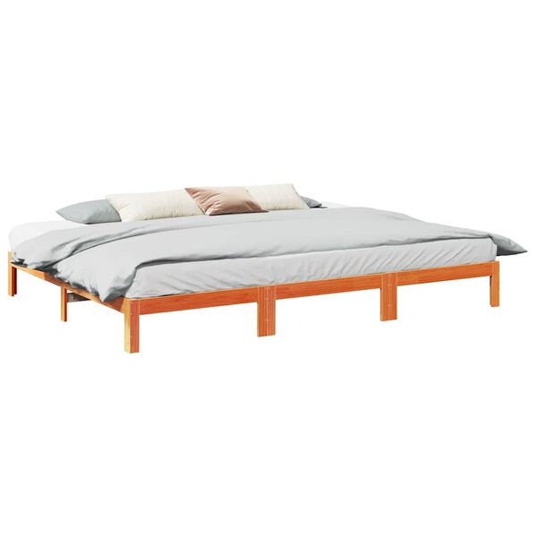 vidaXL Bedframe zonder matras 270x200 cm massief grenenhout wasbruin