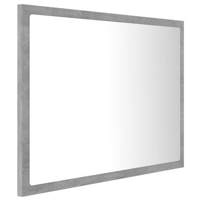 vidaXL Badkamerspiegel LED 60x8,5x37 cm acryl betongrijs