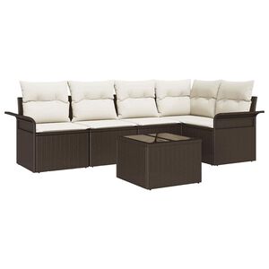 vidaXL Tuin Sofa Set met kussen 6 pcs poly rattan