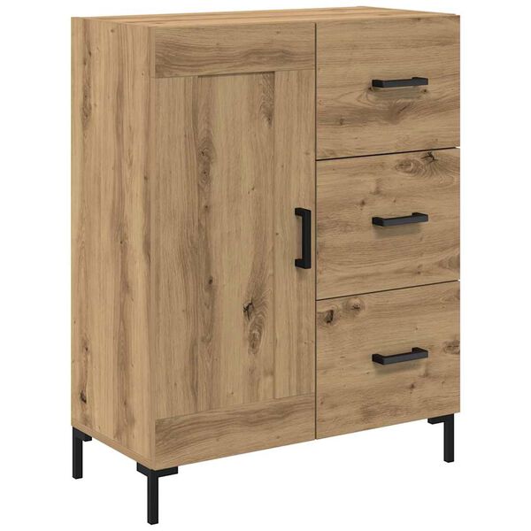 vidaXL Dressoir artisanaal eikenkleurig 69.5 x 34 x 90 cm Bewerkt hout