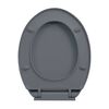 vidaXL Toiletbril soft-close en quick-release ovaal grijs