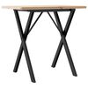 vidaXL Eettafel X-frame 80x50x75,5 cm massief grenenhout en staal