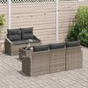 vidaXL Bankstel met kussen met kussen 6 pcs Grijs poly rattan