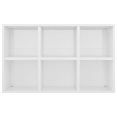 vidaXL Boekenkast/dressoir 66x30x98 cm bewerkt hout hoogglans wit