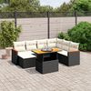 vidaXL 8-delige Loungeset met kussens poly rattan zwart