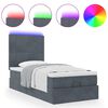 vidaXL Ottoman bed met matrassen en LED's 80x200cm fluweel donkergrijs