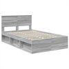 vidaXL Bedframe met hoofdeinde Grijs Sonoma 135 x 190 cm Bewerkt hout