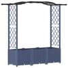 vidaXL Verhoogd Bed met Trellis en Dak Grijs 164 x 40 x 142 cm PP