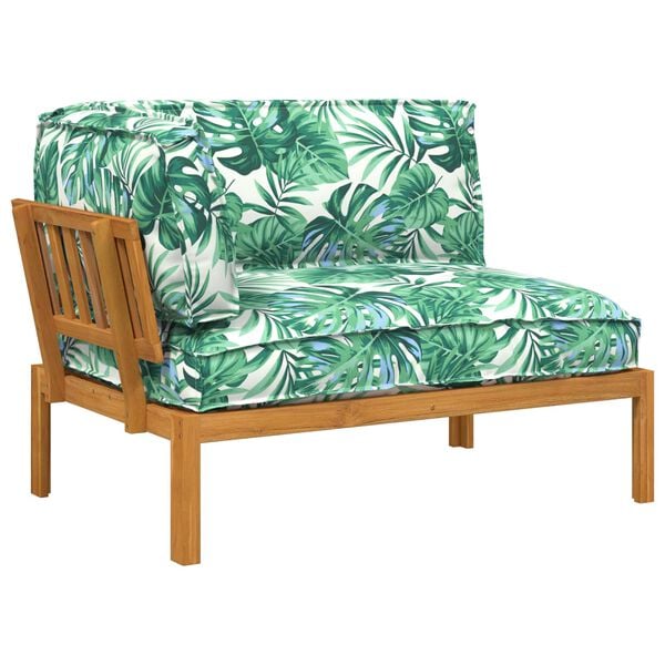 vidaXL Bankstel Blad Bladpatroon 133 x 92 x 69 cm Massief Acaciahout