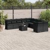 vidaXL 11-delige Loungeset met kussens poly rattan zwart