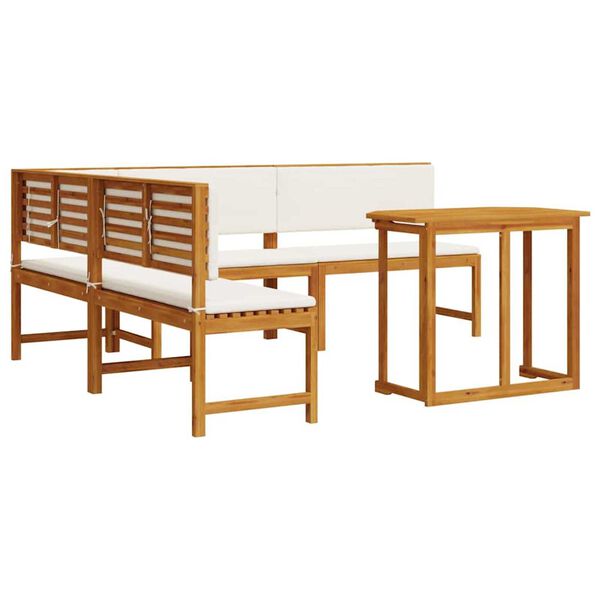 vidaXL Tuinbankset 4 pcs Bruin Massief acaciahout