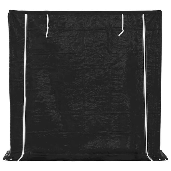 vidaXL Haardhoutrek met regenhoes 200x40x200 cm gegalvaniseerd staal