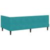 vidaXL Hoekbedframe met hoofdeinde Turquoise 90 cm x 200 cm Fluweel
