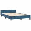 vidaXL Bedframe zonder matras 120x190 cm fluweel donkerblauw