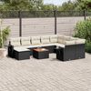 vidaXL 11-delige Loungeset met kussens poly rattan zwart