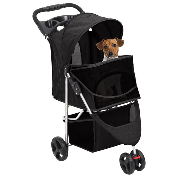 vidaXL Hondenwagen inklapbaar 80x46x98 cm oxford stof zwart