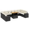 vidaXL 11-delige Loungeset met kussens poly rattan zwart