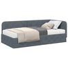 vidaXL Hoekbedframe met matras Donkergrijs 90 x 190 cm Fluweel