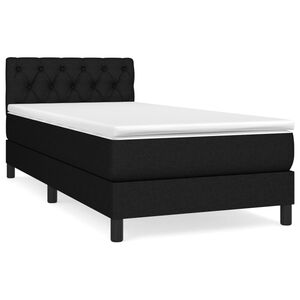 vidaXL Boxspring met matras stof zwart 80x200 cm