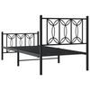 vidaXL Bedframe met hoofd- en voeteneinde metaal zwart 80x200 cm