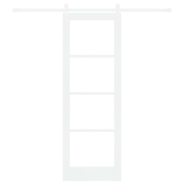 vidaXL Schuifdeur ORKDAL Wit 73,5 x 211 cm Massief grenenhout en glas