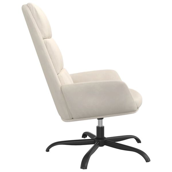 vidaXL Relaxstoel fluweel cr&egrave;mekleurig