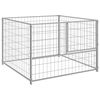 vidaXL Hondenkennel 100x100x70 cm staal zilverkleurig