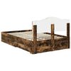 vidaXL Bedframe met hoofdeinde Gerookt eiken 120 x 190 cm Bewerkt hout