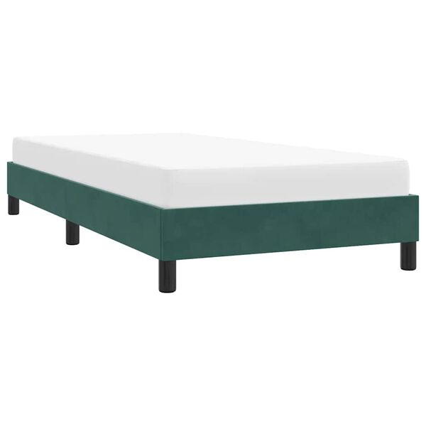 vidaXL Bedframe zonder matras 90x220 cm fluweel donkergroen