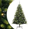 vidaXL Kunstkerstboom met scharnier 150 LEDs Groen 150 cm PVC en PE