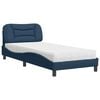 vidaXL Bed met matras "Hvar" stof blauw 90x190 cm