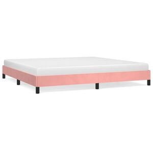 vidaXL Bedframe fluweel roze 200x200 cm