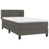 vidaXL Boxspring met matras fluweel donkergrijs 90x190 cm