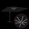 vidaXL Cantilever Roma parasol Zwart en Zwart 352 x 251 x 265 cm