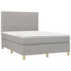 vidaXL Boxspring met matras stof lichtgrijs 140x200 cm