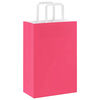 vidaXL Papieren zakken 50 st met hengsels 21x11x31 cm roze