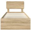 vidaXL Bedframe met hoofdeinde Sonoma 90 x 190 cm Massief grenenhout