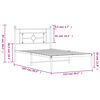 vidaXL Bedframe met hoofdbord metaal wit 107x203 cm