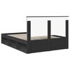 vidaXL Bedframe met hoofdeinde Zwart 135 x 190 cm Massief grenenhout