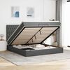 vidaXL Ottoman bed met matras 180x200cm stof donkergrijs